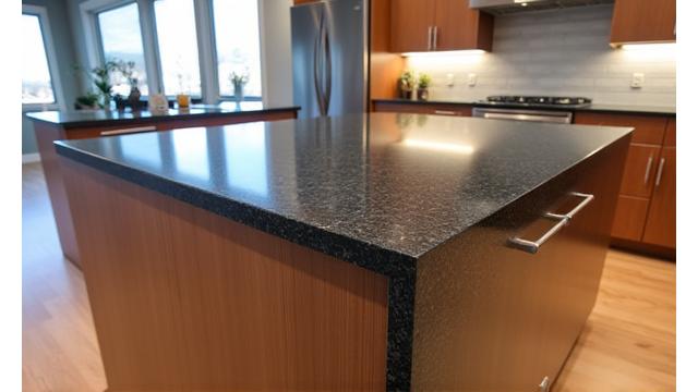 Îlot Central Cuisin en Granit et Bois